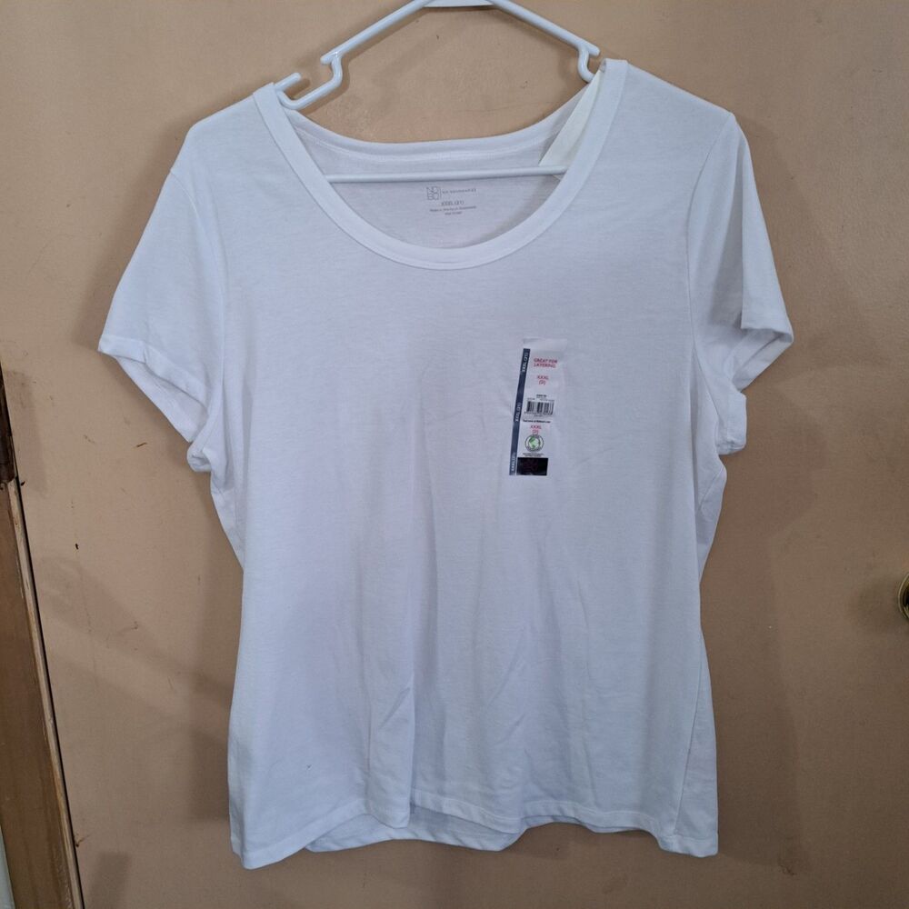 NOBO No Boundaries Short Sleeve Tee Shirts Women's Vivid White Size XXXL (21)